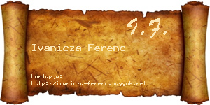 Ivanicza Ferenc névjegykártya