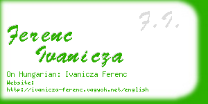 ferenc ivanicza business card